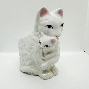 Vintage Persian Cat Ceramic Planter Kitten Mother's Day